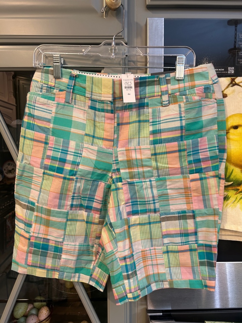 Talbots Pastel Madras Patchwork Cotton Shorts